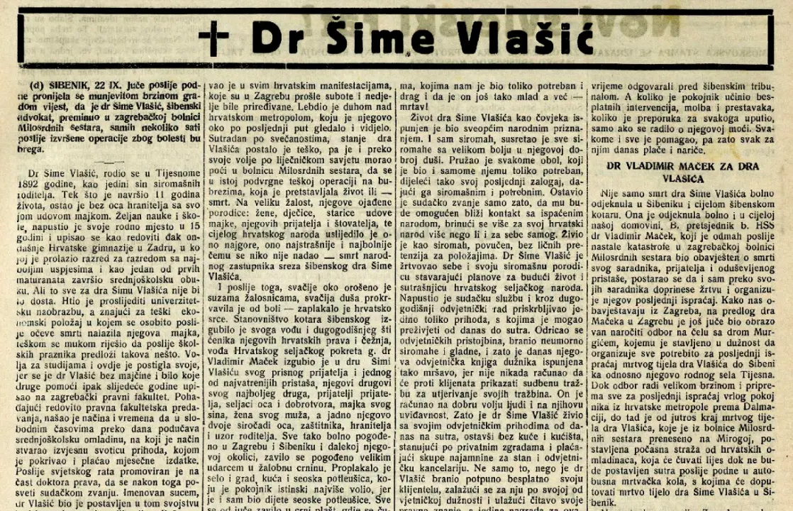 U Tisnom odana počast Šimi Vlašiću, šibenskom gradonačelniku između dva svjetska rata