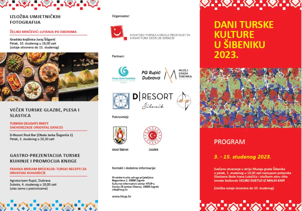 Dani turske kulture u Šibeniku: Očekuju vas radionice, izložbe, glazbena večer, filmovi… 