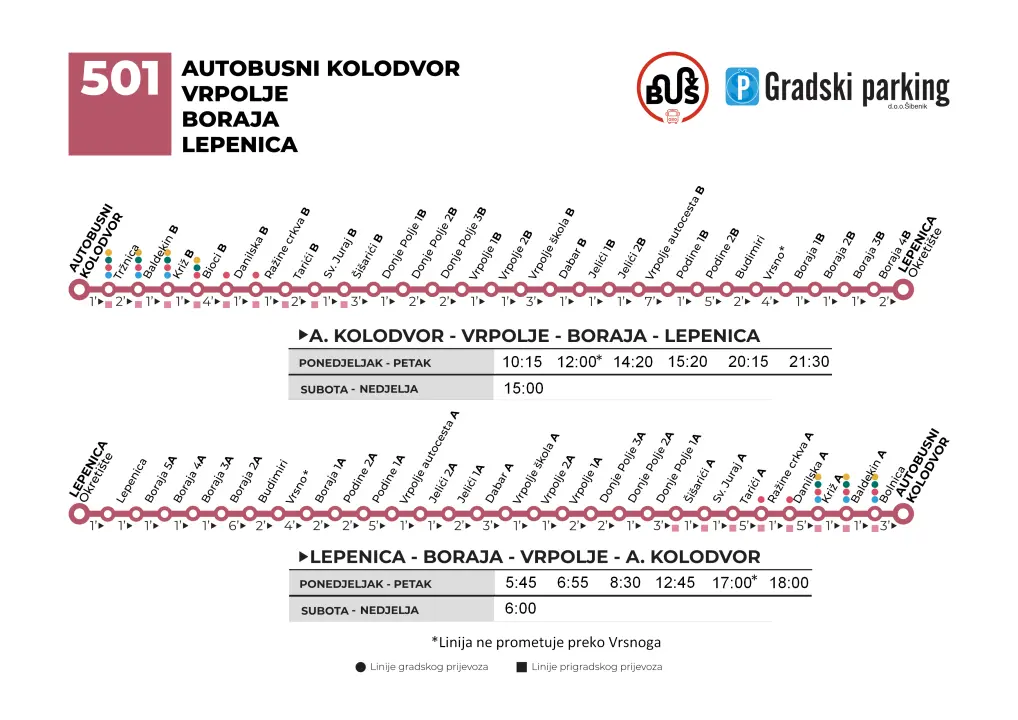 Sezonski vozni red gradskih i prigradskih autobusa 